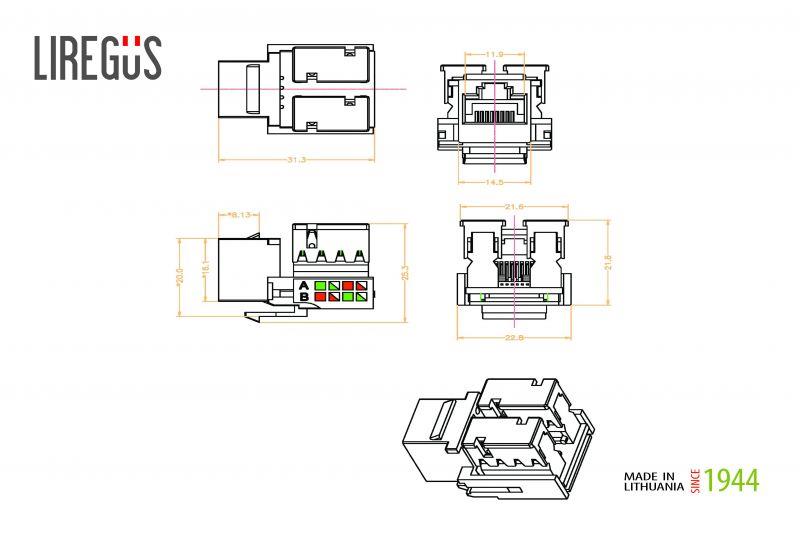 LIREGUS EPSILON computer socket, metallic color