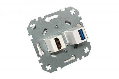 Gniazdo HDMI+USB LIREGUS EPSILON, białe