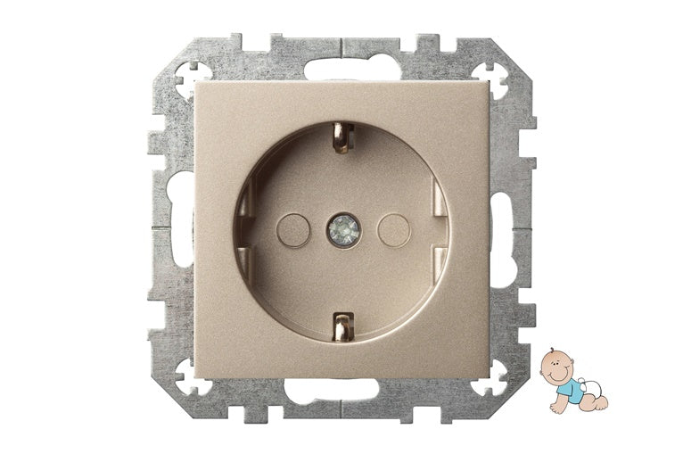 Socket LIREGUS EPSILON, with grounding, champagne color