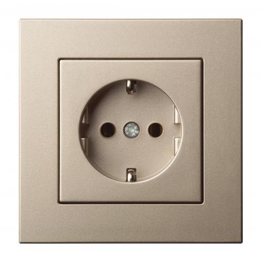 Socket LIREGUS EPSILON, with grounding, champagne color