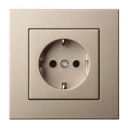 Socket LIREGUS EPSILON, with grounding, champagne color