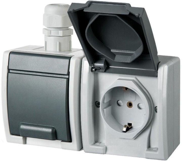 Double socket ELEKTRO-PLAST AQUANT, IP65