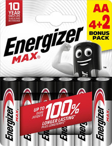 Elementai ENERGIZER AA/LR06, 1,5V, 6 vnt.