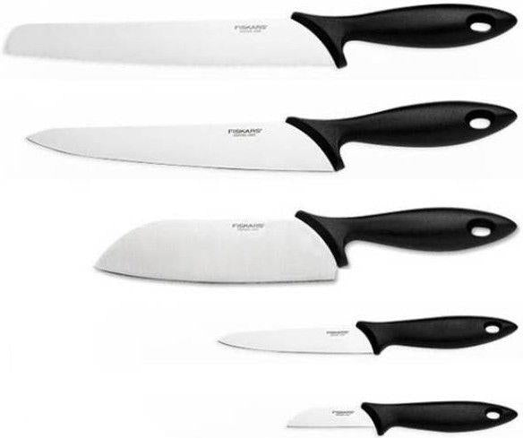 Fiskars Essential Knife Set with Stand, 5 pcs