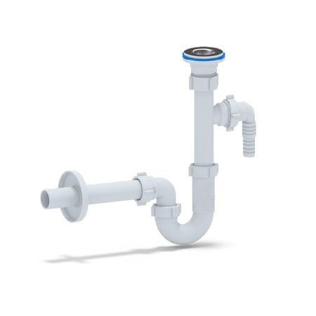Siphon with a branch for Aniplast washbasin and washing machine