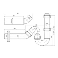 Syfon Aniplast DY0136EU, 1 1/2 x 40, bez zaworu