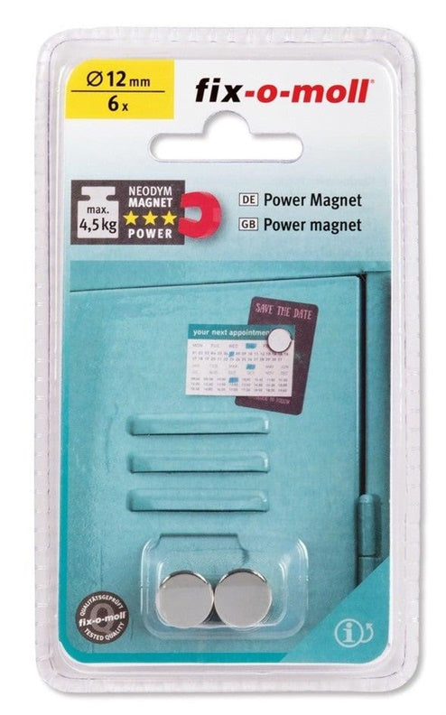 Fix-O-Moll Magnets 3562812, 12 mm, 6 pcs.