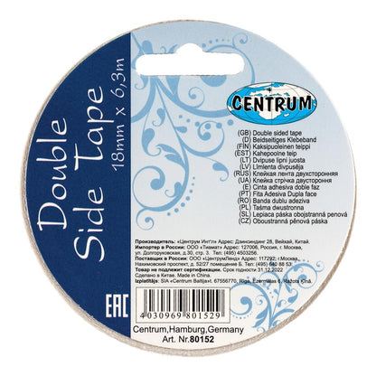 Double-sided adhesive tape CENTRUM 80152, 6.3 m × 18 mm