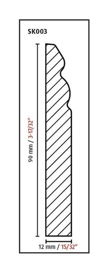 Elastyczna listwa przypodłogowa SK003 713460, 2400 x 90 x 12 mm