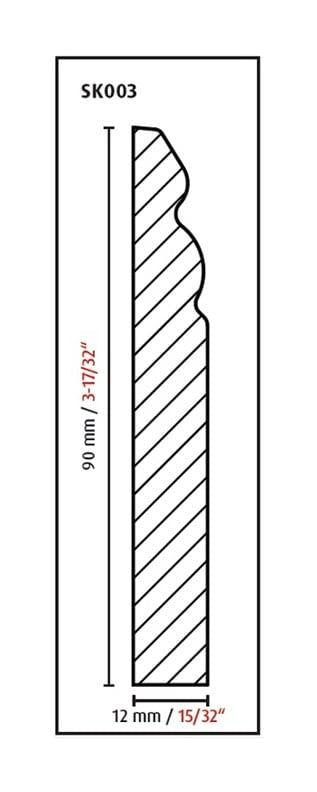 Elastyczna listwa przypodłogowa SK003 713460, 2400 x 90 x 12 mm