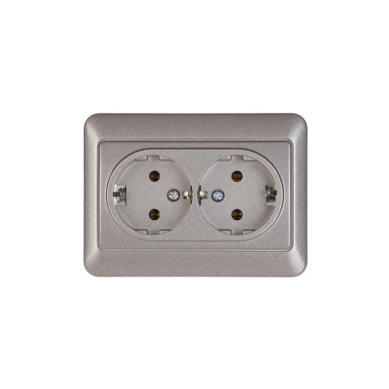 Double socket VILMA SL250, metallic color