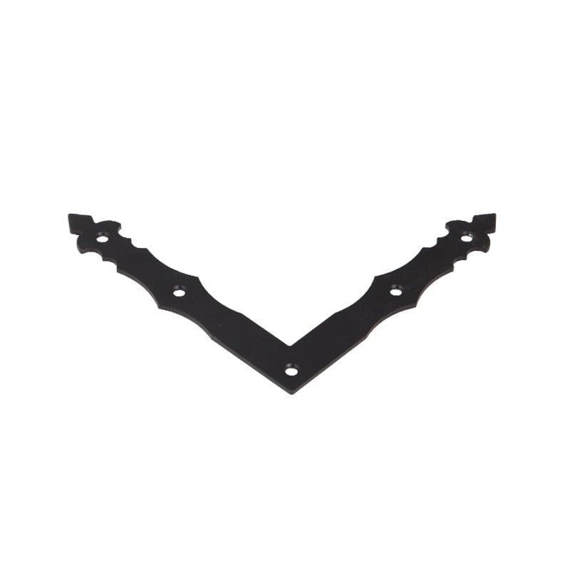 Ozdobny narożnik 2.5cm x 15cm, malowany stop metalu czarny