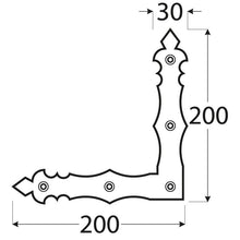Decorative corner 3cm x 20cm painted metal alloy black