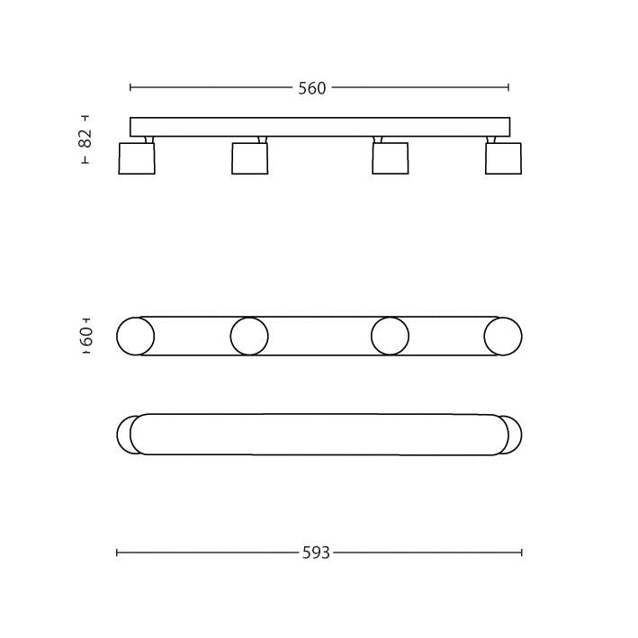 Reflektor PHILIPS STAR 562443116, 4 × 4,5 W, LED
