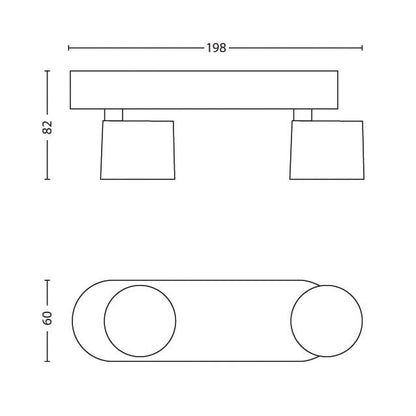 Kryptinis šviestuvas PHILIPS STAR 562423116, 2 × 4,5 W, LED