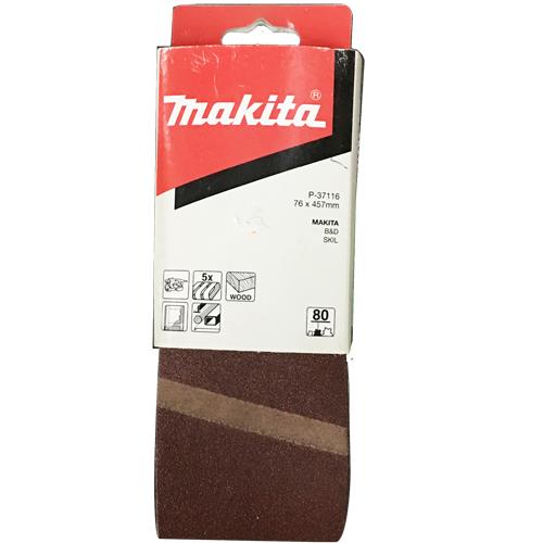 Sanding belt Makita P-37116, No 80, 457 x 76 mm, 5 pcs