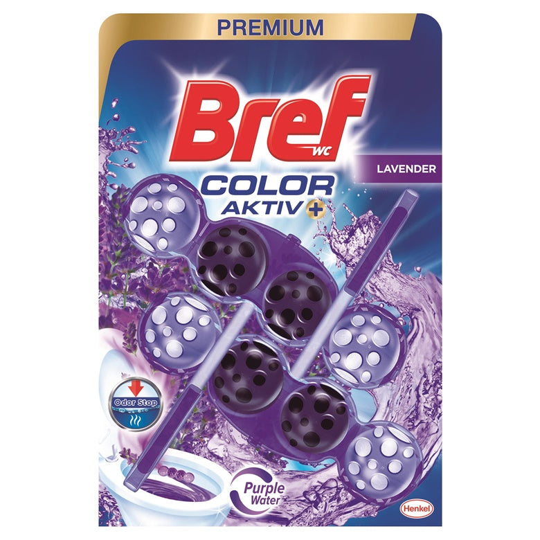 Odświeżacz do toalet BREF PURPLE AKTIV LAVENDER, 2×50 g