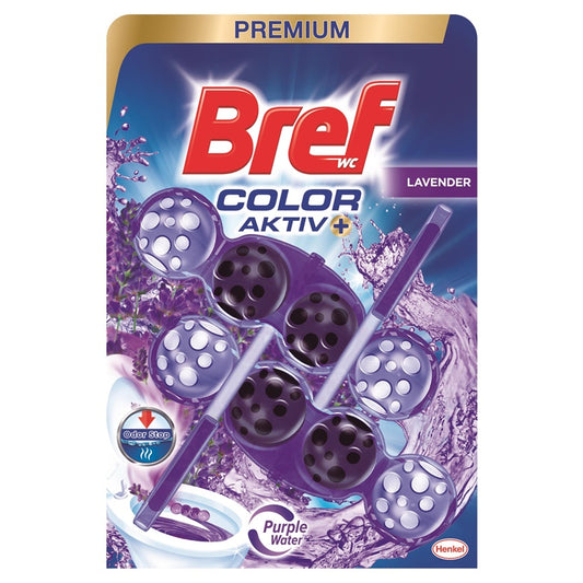 Odświeżacz do toalet BREF PURPLE AKTIV LAVENDER, 2×50 g