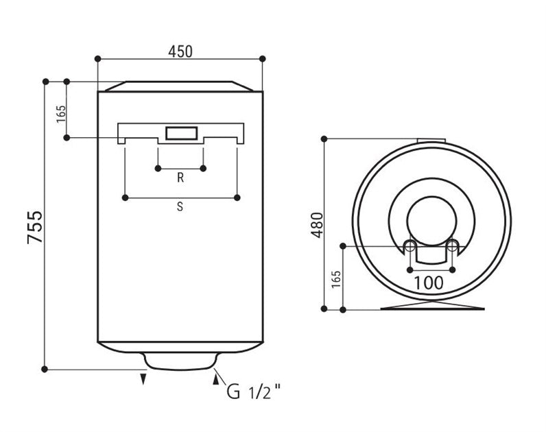 Combined water heater REGENT 80 TS 2K EU2, 75 l