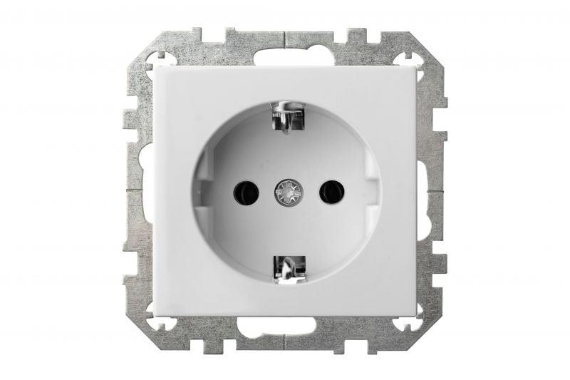 Socket outlet LIREGUS EPSILON, earthed, white