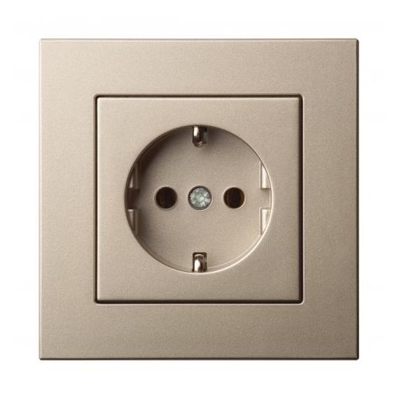 Socket LIREGUS EPSILON, with grounding, champagne color