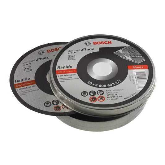 Cutting discs Bosch, 125 x 1 x 22.23 mm, 10 pcs