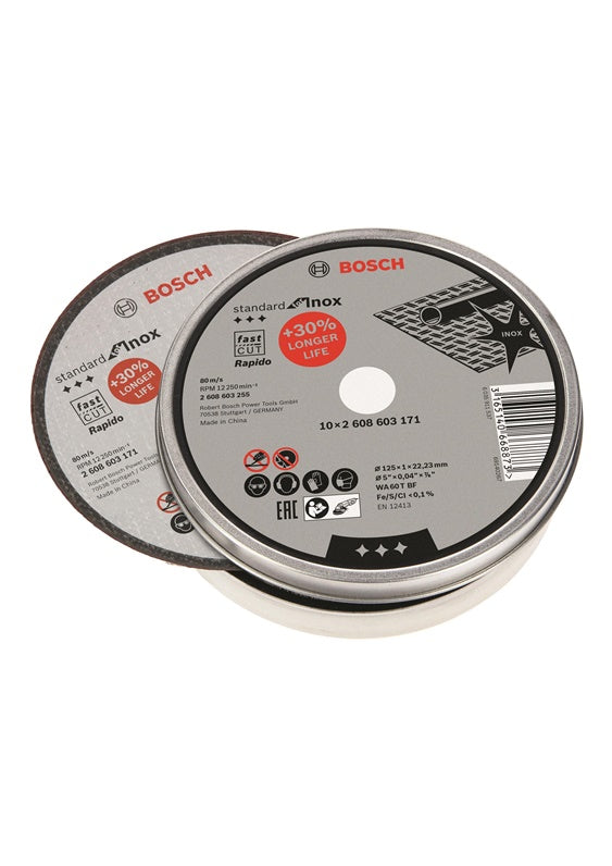 Tarcze tnące Bosch, 125 x 1 x 22.23 mm, 10 szt.