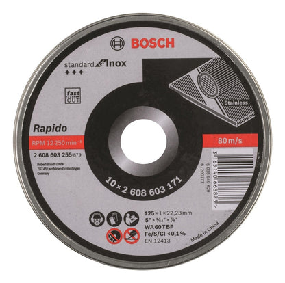 Cutting discs Bosch, 125 x 1 x 22.23 mm, 10 pcs