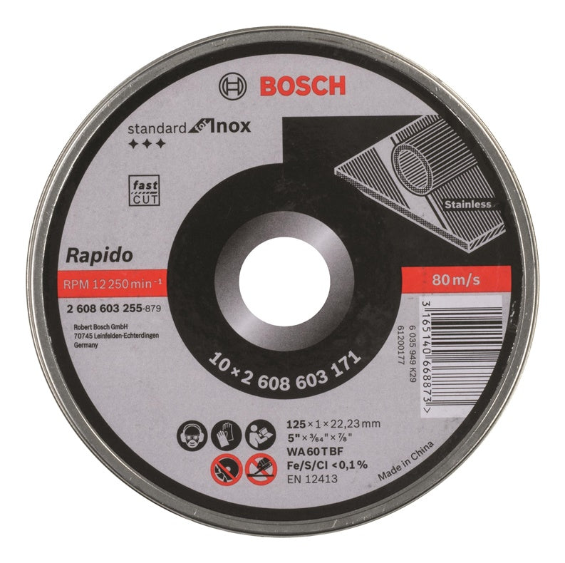 Tarcze tnące Bosch, 125 x 1 x 22.23 mm, 10 szt.