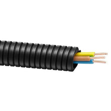 Kabelis gofruotame vamzdyje RKGS 20, 3x2.5 mm², 25 m, juodas
