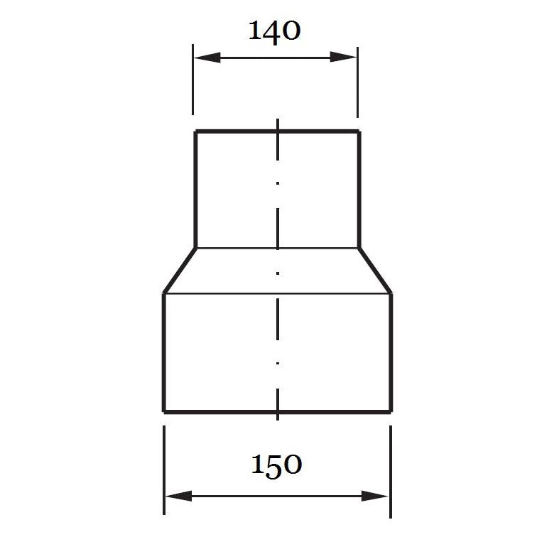 Flue pipe adapter WADEX, 140/150 mm