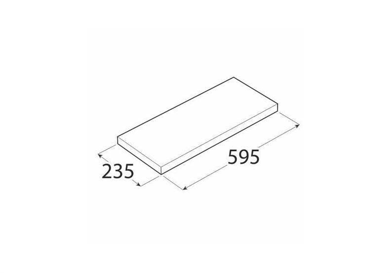 Shelf Velano 65080 BI60/24, 595 x 38 x 235 mm