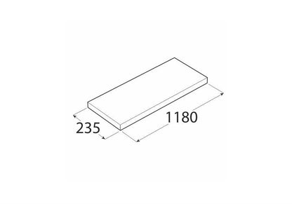 Półka Velano FS 118/24 BI, 1180 x 38 x 235 mm