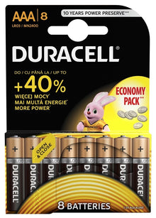 Elementai DURACELL AAA/LR03, 1,5V, 8 vnt.