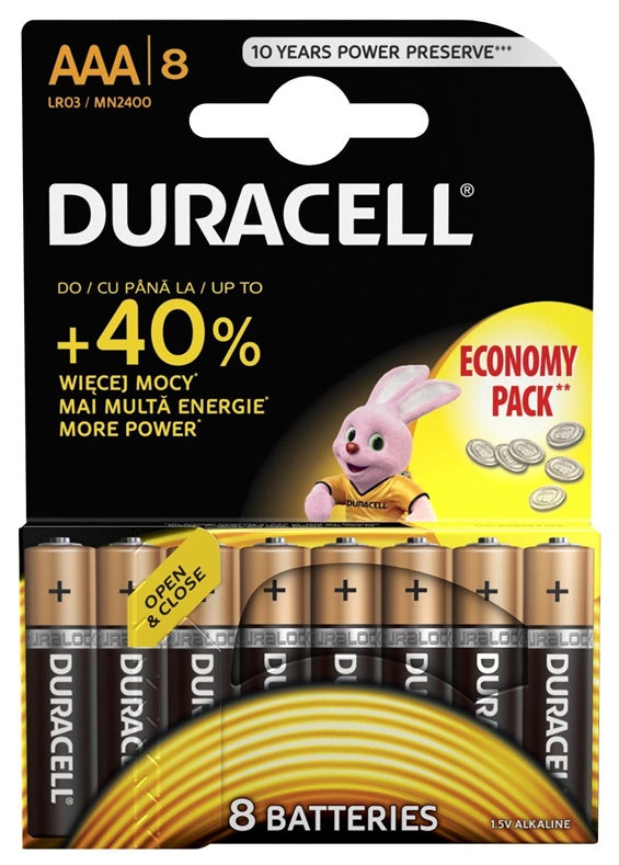 Elementai DURACELL AAA/LR03, 1,5V, 8 vnt.