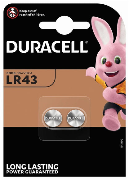Batteries DURACELL LR43, 1.5V, 2 pcs.