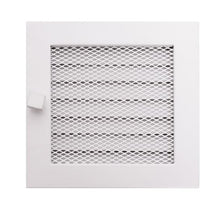 Baltos HEARTH židinio grotelės 170 × 170 mm su žaliuzėmis