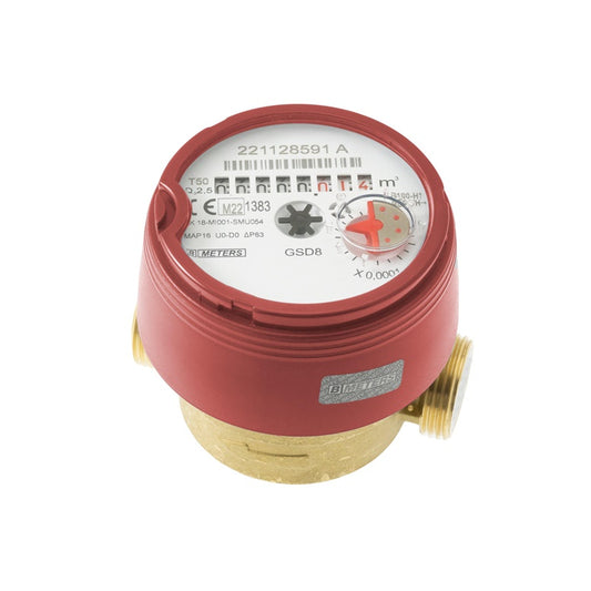 Hot water meter DN15 80 mm 2.5 m³/h R100