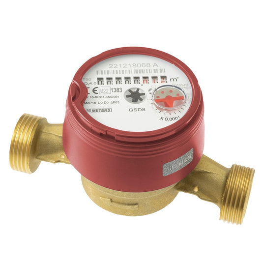 Hot water meter dn20 130 mm 4 m³/h R100