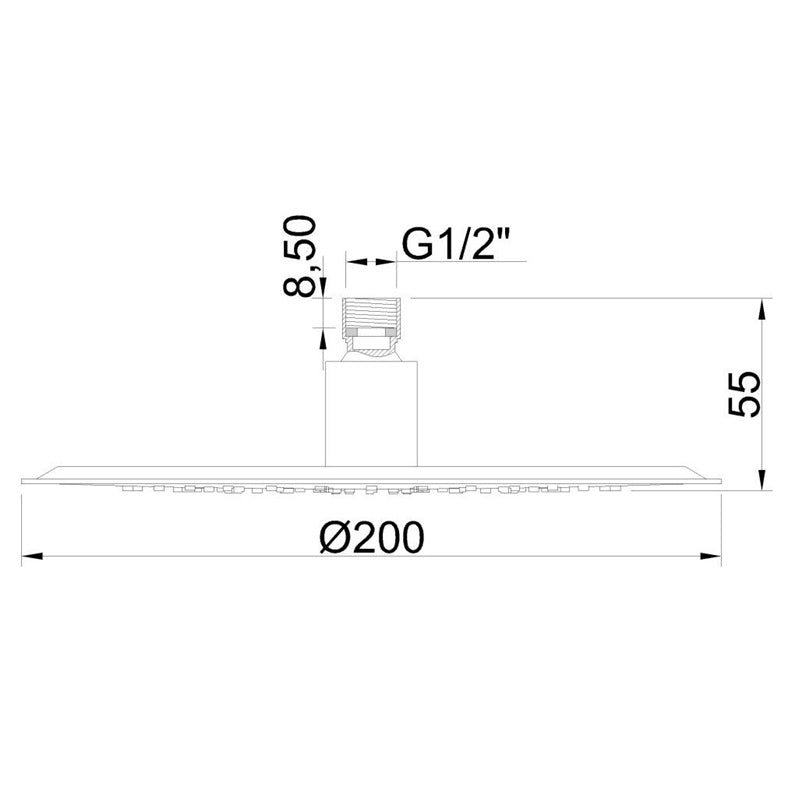 Invena Fixed Shower Head Eco Oxy Exe, Ø200 mm