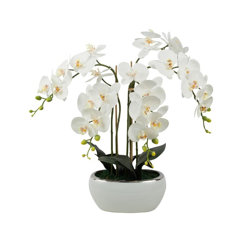Sztuczna orchidea w doniczce, różne wzory, 70 cm