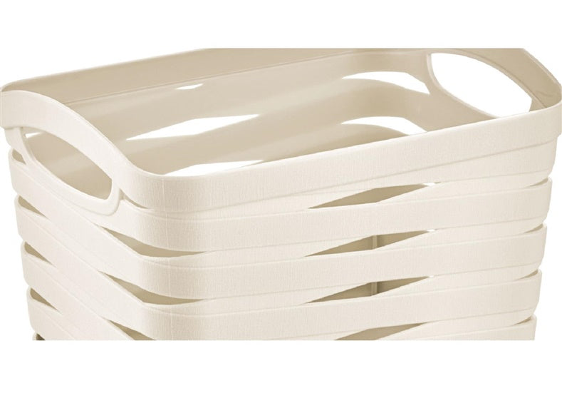 Kosz CURVER RIBBON, kremowy, 21×13,8×16 cm