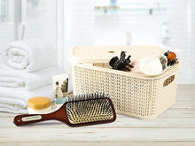 Storage box with lid Knit M-066, 6 l, plastic, white