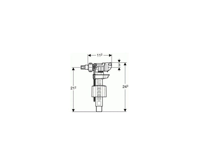Mechanizm napełniający Geberit 136.723.00.3, 3/8"