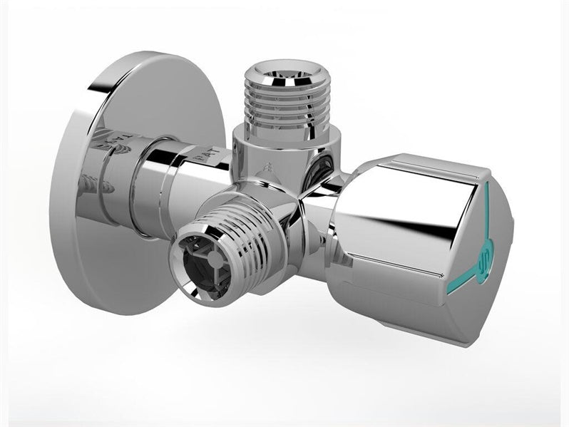 Angle valve CQ4102, 1/2"x3/8"x3/8" male threads