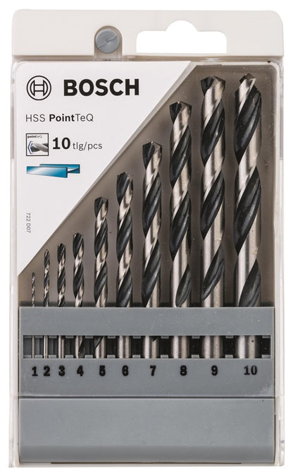 Metalo grąžtų komplektas Bosch, 1-10 mm, 10 vnt