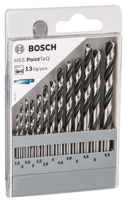 Metalo grąžtų komplektas Bosch, 1,5-6,5 mm, 13 vnt