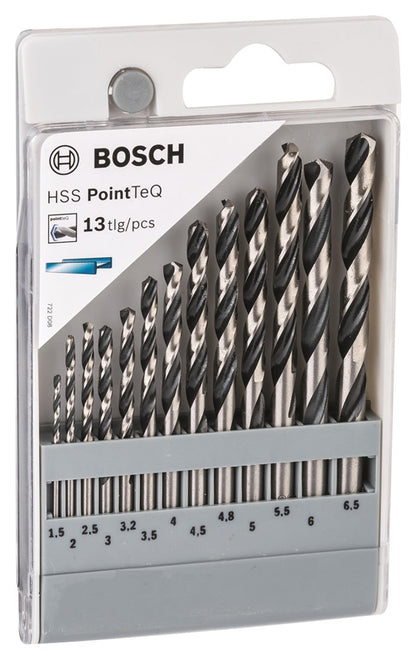 Metalo grąžtų komplektas Bosch, 1,5-6,5 mm, 13 vnt
