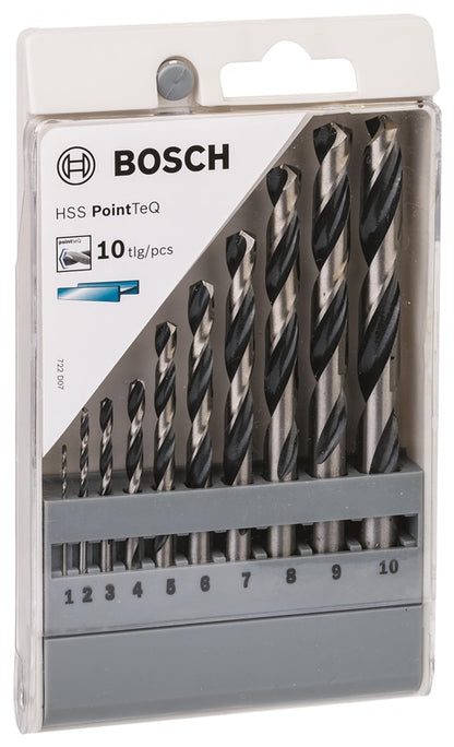 Metalo grąžtų komplektas Bosch, 1-10 mm, 10 vnt