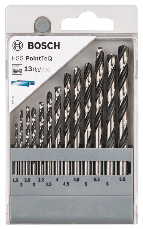 Metalo grąžtų komplektas Bosch, 1,5-6,5 mm, 13 vnt